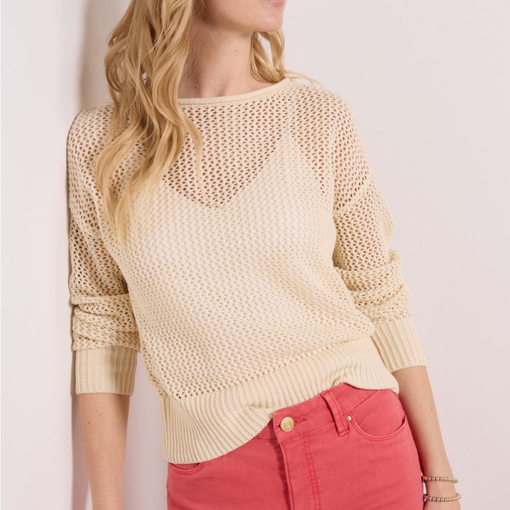 Sanctuary - Open Knit Sweater in Birch, XS
